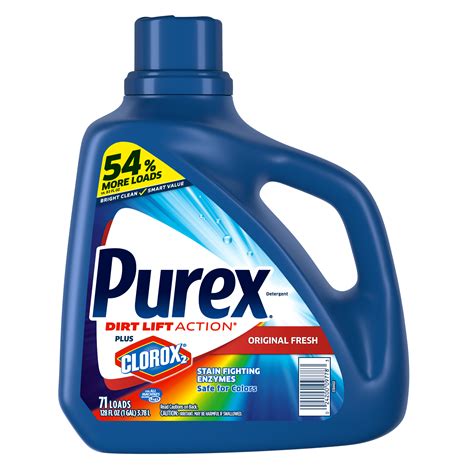 Purex Liquid Laundry Detergent Plus Clorox 2 Original Fresh 128 Fluid