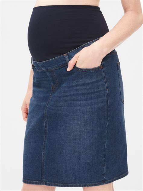 Popularity Gap Maternity Modest Denim Skirt