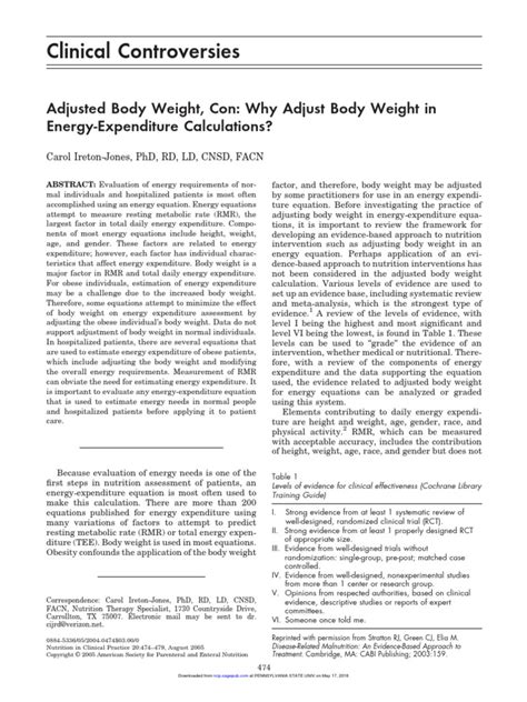 1 pound = 0.4536 kilogram. Adjusted Body Weight Formulas, 2005 | Body Mass Index ...