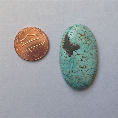 A Classic Godber Turquoise Cabochon Named Butterfly Natural 35 Carat Cab Stone Untreated
