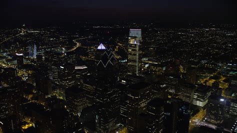 48k Stock Footage Aerial Video Flying Over Downtown Philadelphias