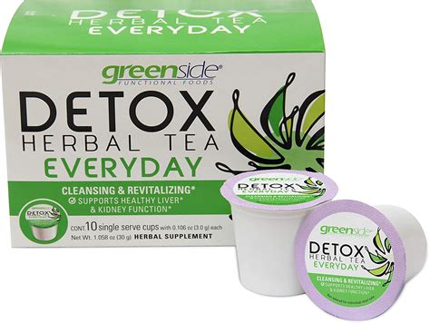 Greenside Detox Herbal Tea Single Serve Cups For Everyday Cleansing And