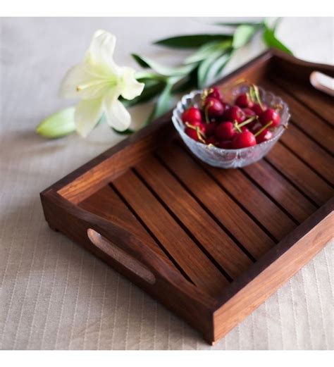 Buy Exclusivelane Brown Hand Crafted Tray Online Decorative Trays