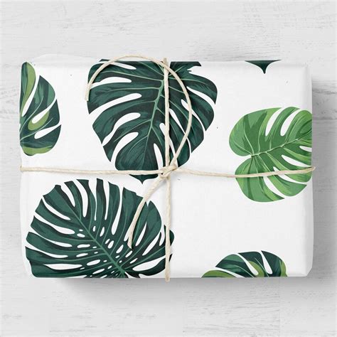 Tropical Leaf Wrapping Paper Luxury T Wrap Tropical Etsy