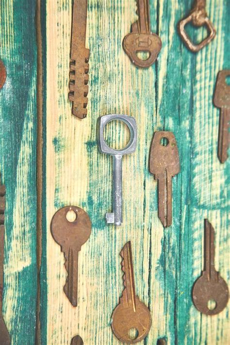 Collection Of Many Different Old Retro Keys Stock Image Image Of