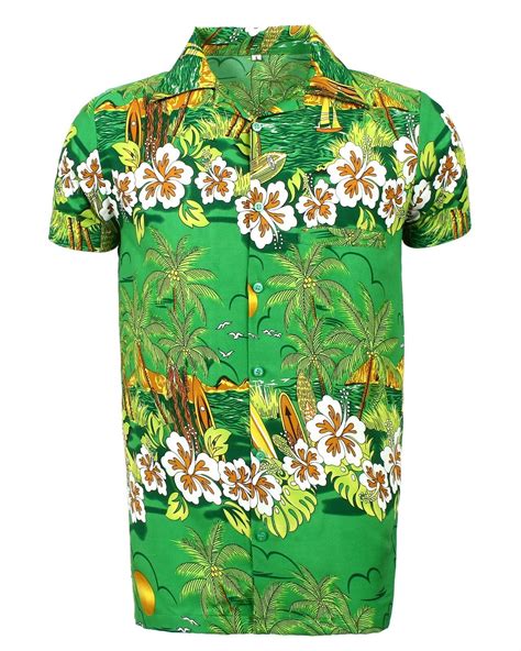 Mens Hawaiian Shirt Short Set Stag Beach Hawaii Aloha Summer Holiday