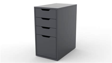 Hi colleagues, i need to secure a good firm and nice looking connection between a linnmon top and an alex drawer unit for my home desk. ALEX Drawer Unit Gray With 4 Drawers 3D model | CGTrader