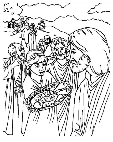 Feeding The 5000 Coloring Page Sunday School Coloring Pages Bible