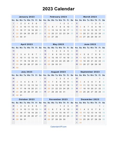 Printable 2023 Calendars