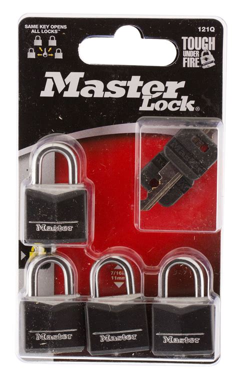 Master Lock 121q Wide Covered Padlock 4 Pack Black White Birch Armory