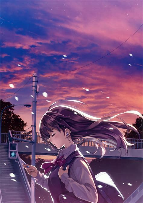Alone Long Hair Schoolgirls Anime Girls Wallpapers Hd