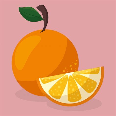 Free Vector Fresh Orange Fruit Healthy Food