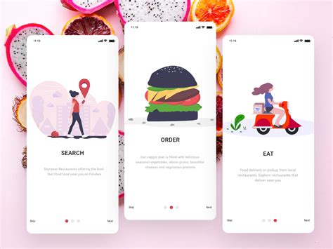 Food App Onboarding Screens Search By Muzli
