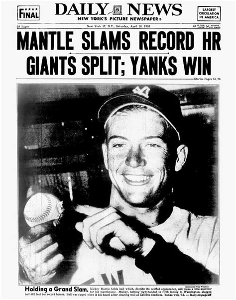 mantle mickey mantle baseball history newspaper front pages