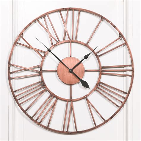 Vintage Copper Effect 92cm Wall Clock Maison Reproductions