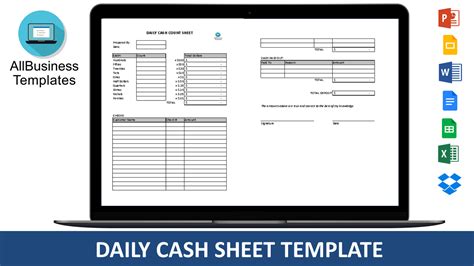 Cash Drawer Count Sheet Template Printable Calendar Blank