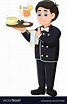 Funny waiter in black uniform with cartoon Vector Image | Community ...