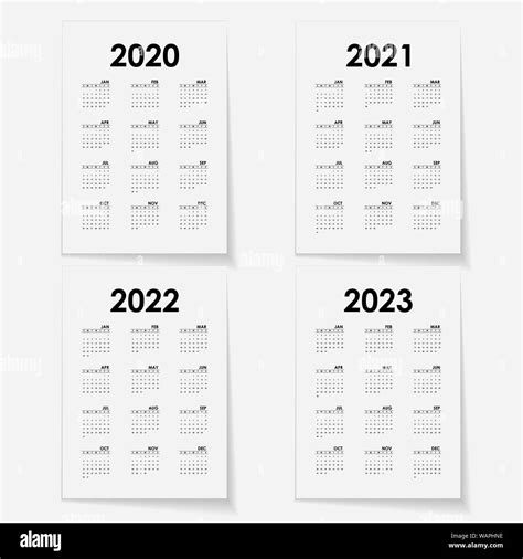Kalender 2020 20212022 Und 2023 Vorlage Kalender Kalender Design