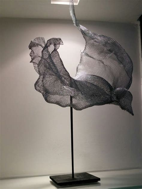 Wire Mesh Sculpture By Orna Feliks Flying Bird Fiber Sculpture Paper Installation Wire