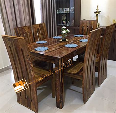 Kendalwood Furniture Sheesham Wood Teak Brown Finish Dining Table With