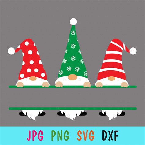 Christmas Gnomes Svg For Cricut Split Gnomes Print For Etsy Uk