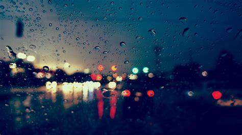 Hd Wallpaper Urban Street Rain Bokeh Water Drops Lights Glass