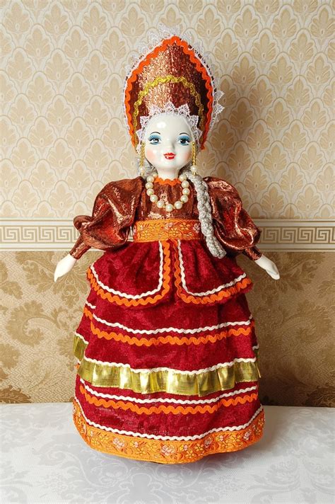 Red Russian Porcelain Art Doll 19 Inches Collectible Handmade Etsy