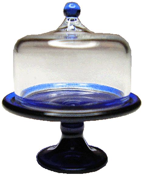 Preorder Bright Delights Blue Glass Cake Plate With Cover 1 Inch Scale Miniature Hb252