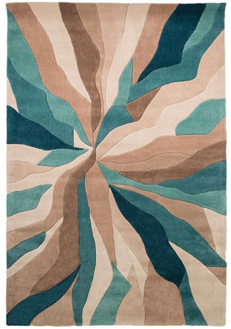 Teal Rugs Beige Hand Carved Pattern Abstract Carpet Bedroom Mat Small