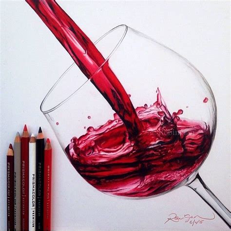 Thirsty Drawn By Robingan Wine Glass Drawing Colored Pencil Artwork Color Pencil Drawing