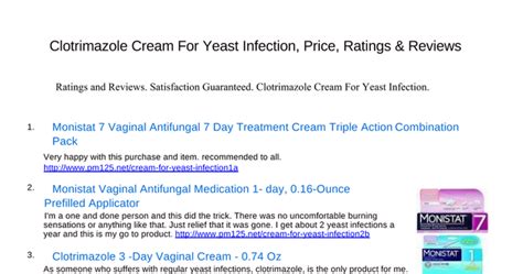Highly Recommended Creams For Yeast Infection Reviews 2016 A Listly List