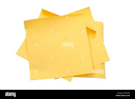 Yellow Memo Paper Isolated On White Background Stock Photo Alamy