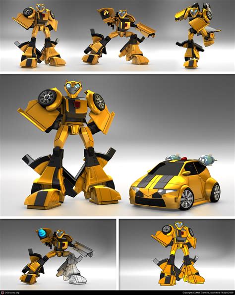 Transformers Animated Bumblebee By Matt Garthee 3d Transformers Hot