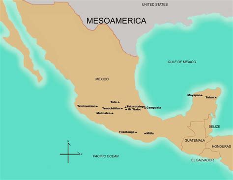 Labeled Ancient Mesoamerica Map