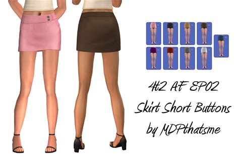 Mdpthatsme This Is Sims 24t2 Ep02 Skirt Short Buttons This Is For