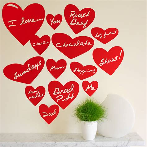 Personalised Love Heart Wall Stickers By The Bright Blue