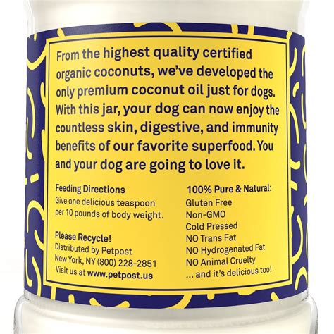 Petpost Coconut Oil For Dogs Certified Organic Extra Virgin