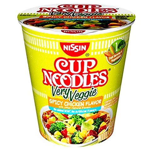 Buy Nissin Cup Ramen Noodle Soup Very Veggie Spicy Chicken Flavor 2 75 Ounce Pack Of 6