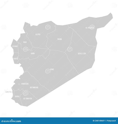 Siria Mapa Pol Tico De Divisiones Administrativas Ilustraci N Del Vector Ilustraci N De