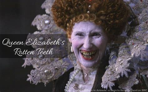 Her smiles have caused some to comment on her discoloured teeth in later life (image: Queen Elizabeth's Rotten Teeth - Tudors Dynasty