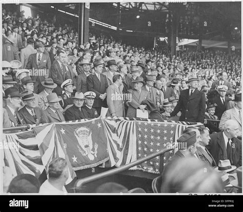 Photograph Of President Truman And Other Officials At Griffith Stadium