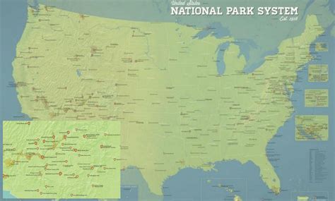 T Idea National Parks Map Featuring All 413 Sites Unofficial Networks