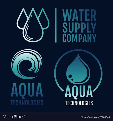Clean Water Logo Collection Water Supply And Aqua Vector Image