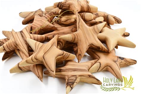 Olive Wood Star Ornaments Christmas Tree Ornament Made Of Etsy