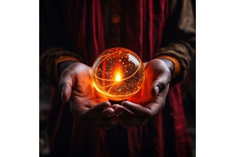 Glowing Crystal Ball Floating On Hand Graphic By Actart Designs
