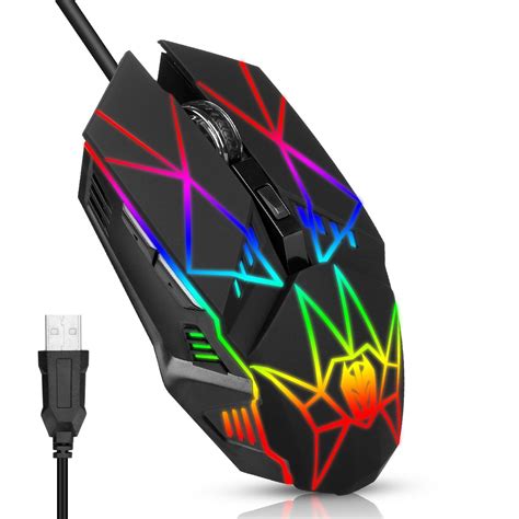 Wired Gaming Mouse Eeekit 24g Usb Rechargeable Computer Mice With 6