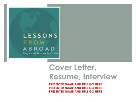 It gives a succinct description of what you have to offer and it compels the recruiter to review your resume. PPT - Cover Letter, Resume, Interview PowerPoint ...