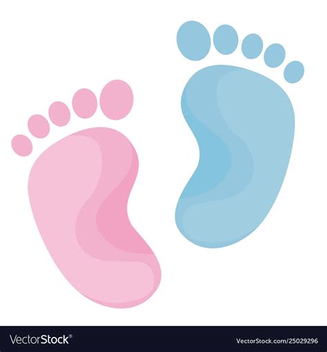 Bafoot Print Blue And Pink Colors Royalty Free Vector Image Baby