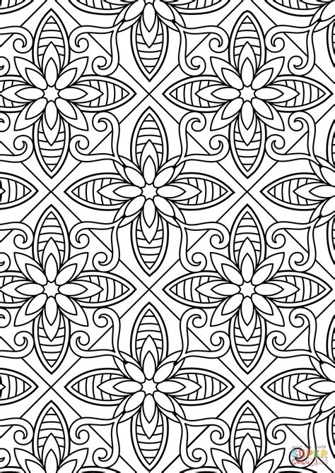 Geometric coloring patterns for adults. Floral Pattern coloring page | Free Printable Coloring Pages