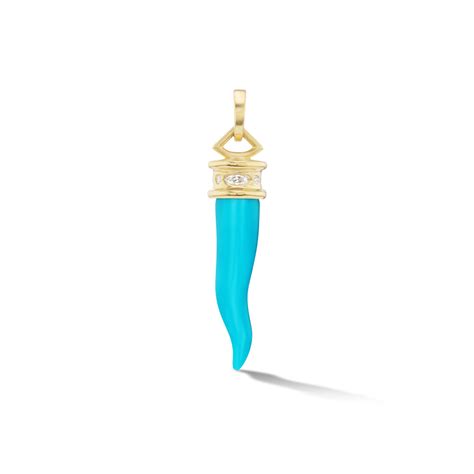 Cornicello Amulet Charm In Turquoise Emily Weld Collins